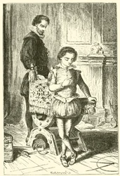 Blaise Pascal, as a boy, discovering mathematics and geometry in the nursery